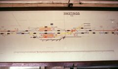 Indicator board at Hastings Station signal box
